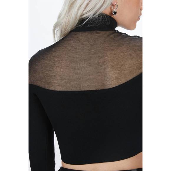 NEW ZEYNEP ARCAY sheer crop knit top in black - Picture 5 of 6